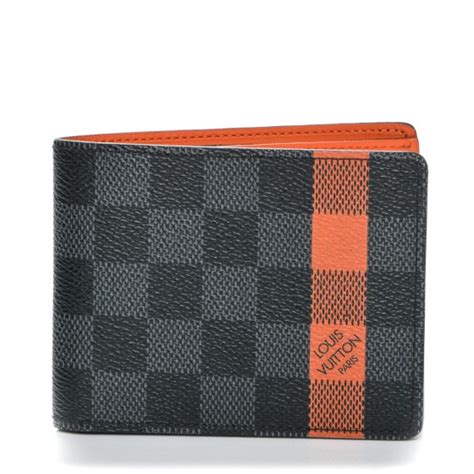 louis vuitton damier graphite stripe slender wallet comet